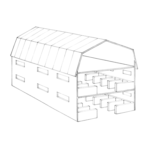 Drawing of Two Storey Swine Barn