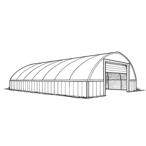 Quonset building with fabric cover