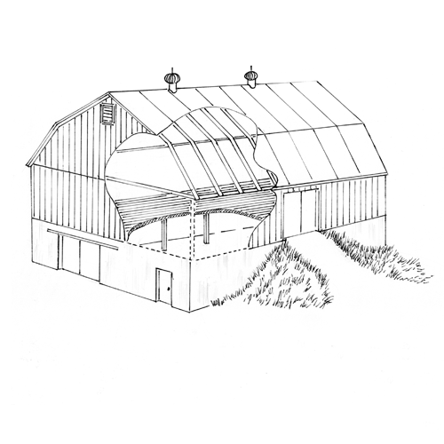 Two storey beef barn drawing